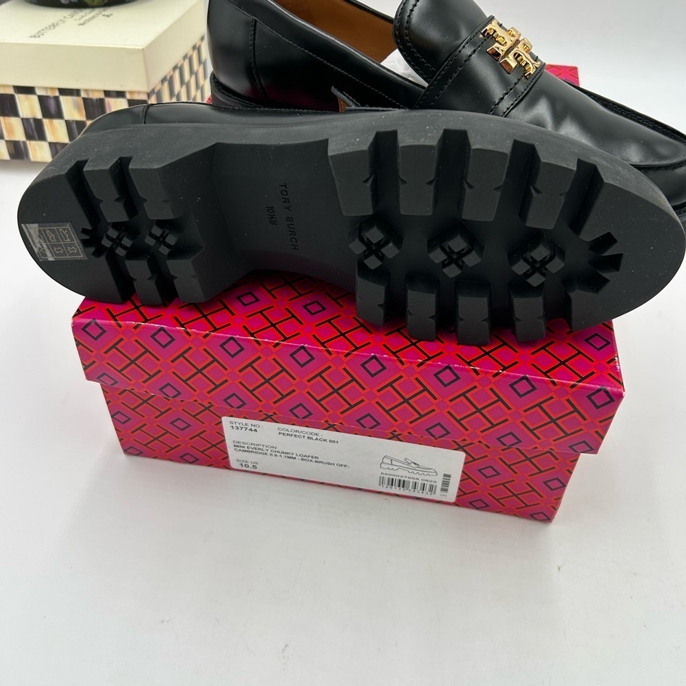 Women's Tory Burch Everly chunky leather loafers size 10.5 US - Picture 5 of 10